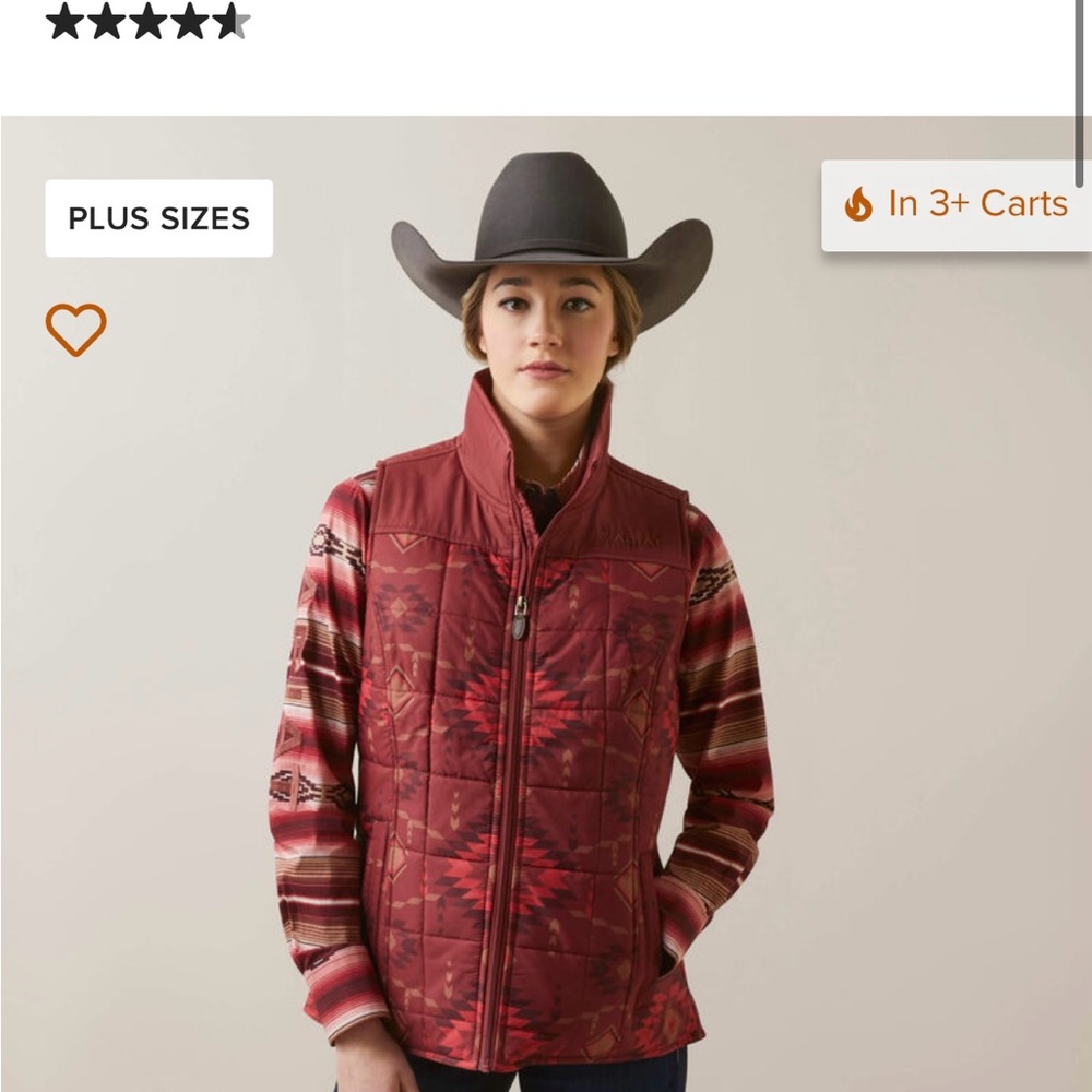 Ariat Womens Red Crius Insulated Vest